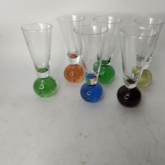 Set of six MCM ball bottom aperitif glasses - Picture 2 of 6